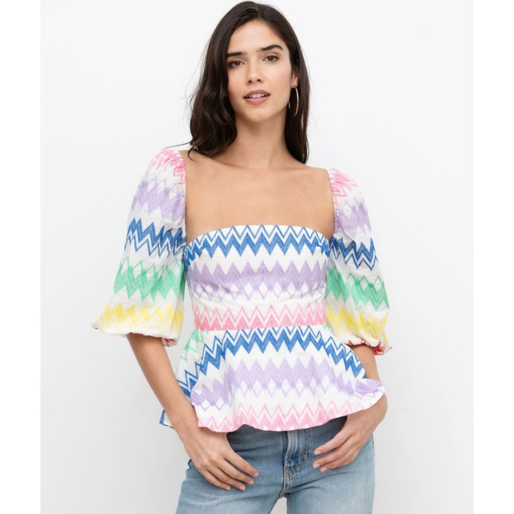 Yumi Kim | 100% Cotton Eliza Embroidered Multi Colored Top | NWT - Picture 4 of 10